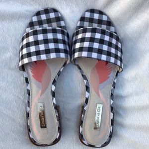 LOUISE ET CIE Aydia gingham plaid slides flats